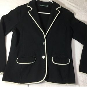 Lauren Ralph Lauren Woman’s Sweater Knit Blazer Jacket Size Medium Soft Warm
